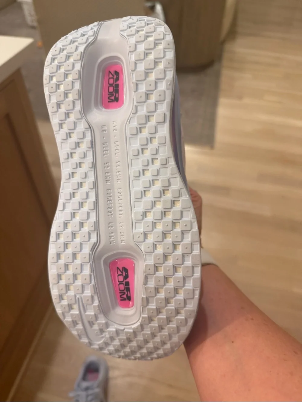 Nike Vomero Premium Air Max Lightweight Running Shoes — White with Pink Accent